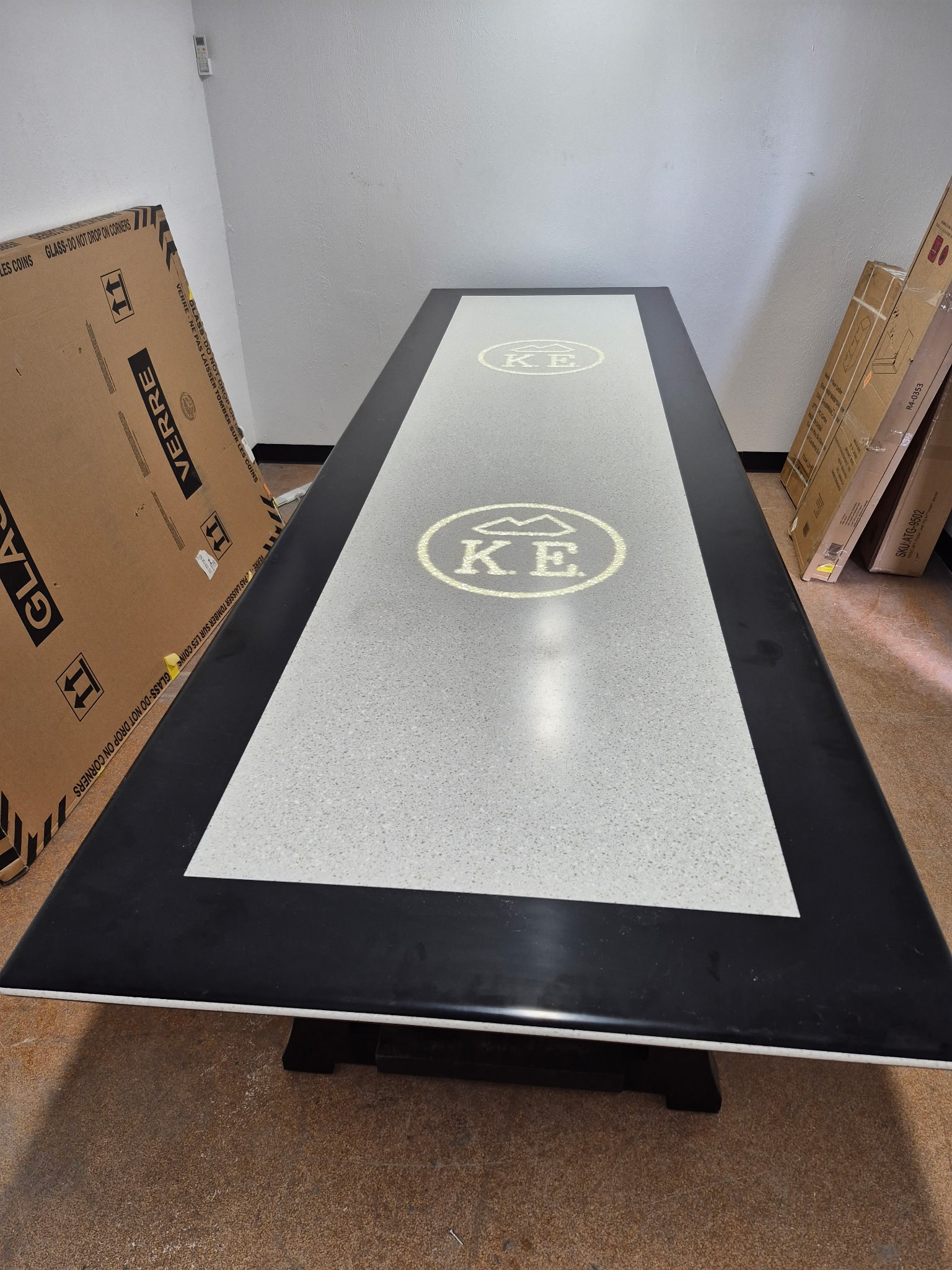 Custom illuminated conference table